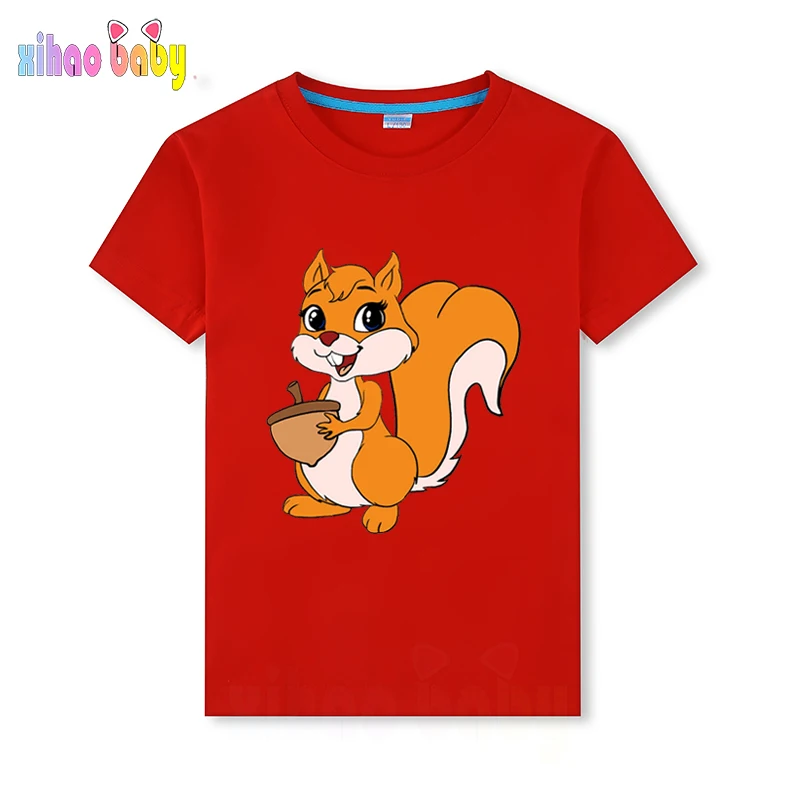 

Коллекция 2021 года, рождественские футболки с короткими рукавами для мальчиков и девочек детская футболка розовая футболка с белкой топы дл...