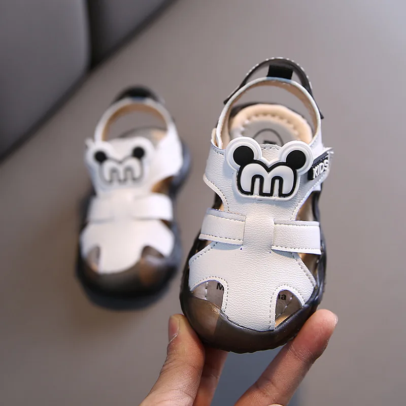 

Босоножки для мальчиков ясельного возраста, мягкая подошва, нескользящая, с открытым носком, летняя пляжная обувь, повседневные сандалии дл...