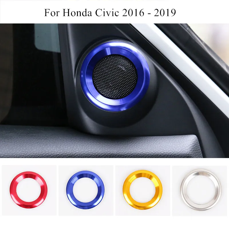Для Honda Civic- автомобильный Кондиционер зажигание двигателя Кнопка мультимедиа динамик аудио ручка кнопка декоративное кольцо