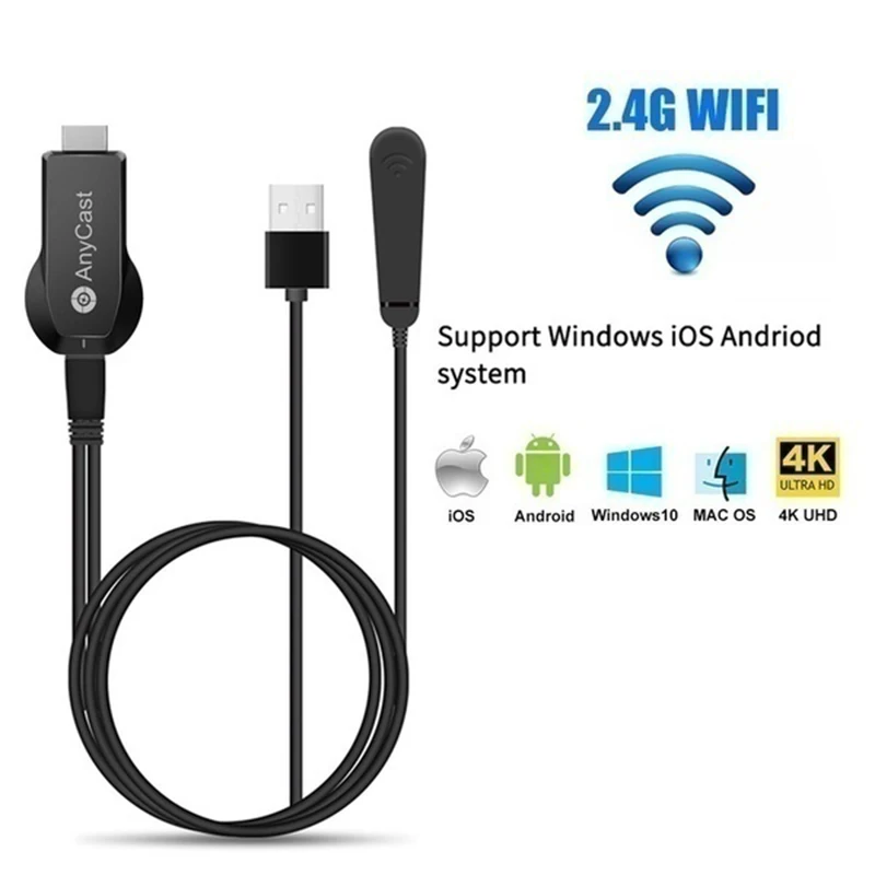 Новинка Anycast M100 2,4G 5G HDMI 4K Ultra HD беспроводной DLNA AirPlay HDMI tv Stick Wifi Дисплей ключ приемник для IOS Android