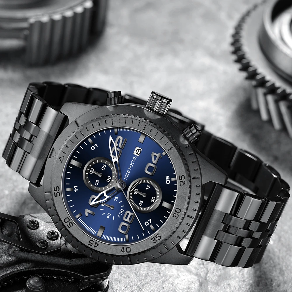 Часы наручные мужские кварцевые из нержавеющей стали модные спортивные