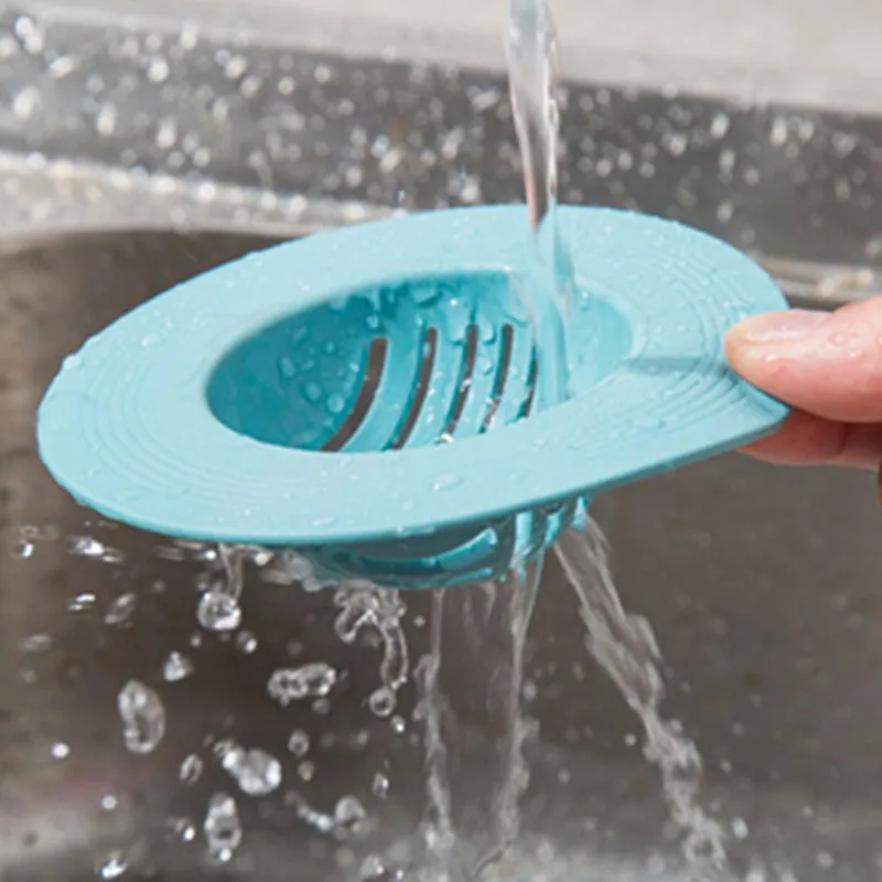 portable silicone sink strainer waste plug sink filter waste collector kitchen bathroom accessories sewer strainer floor drain free global shipping
