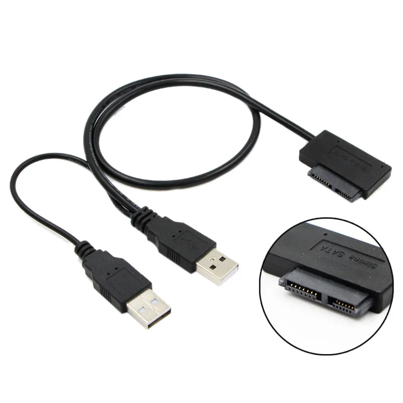 Тонкий кабель Sata Usb2.0 на 6 + 7 13pin с внешним источником питания для ноутбука Cd-Rom Dvd-Rom |