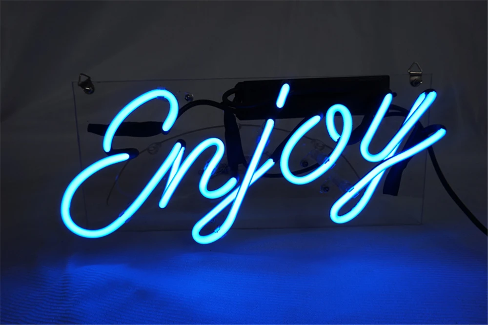 Neon Light Sign Custom Name Beer Bar Home Decor Open Store Lamp Display Anjoy-blue 12'X6''