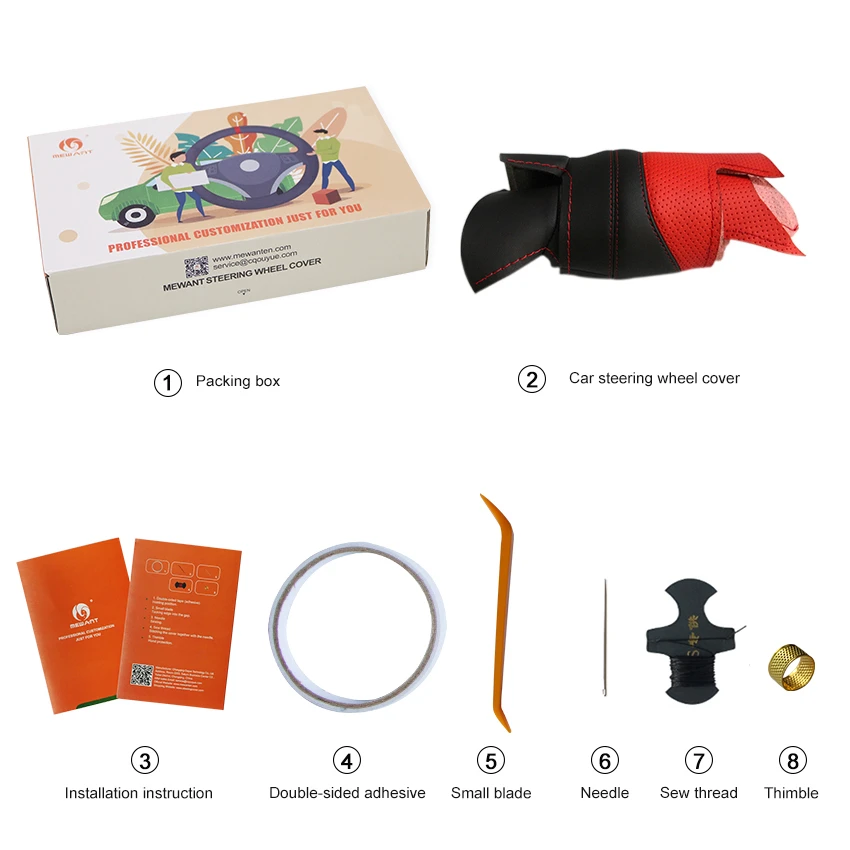 

MEWANT Black Suede With Red Marker Red Leather Car Steering Wheel Cover for Seat Leon (FR|CUPRA) MK2 1P 2009-2012