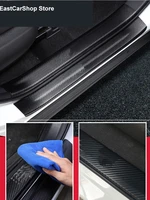car door sill carbon fiber pu leather threshold scuff plate guards welcome pedal for mazda 6 atenza 2021 2020 2019 2014 2018