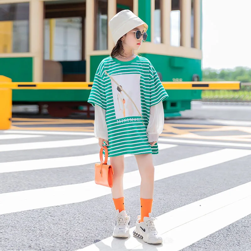 Свитер для девочек осень 2020 комплект из 2 предметов с длинным рукавом имитация