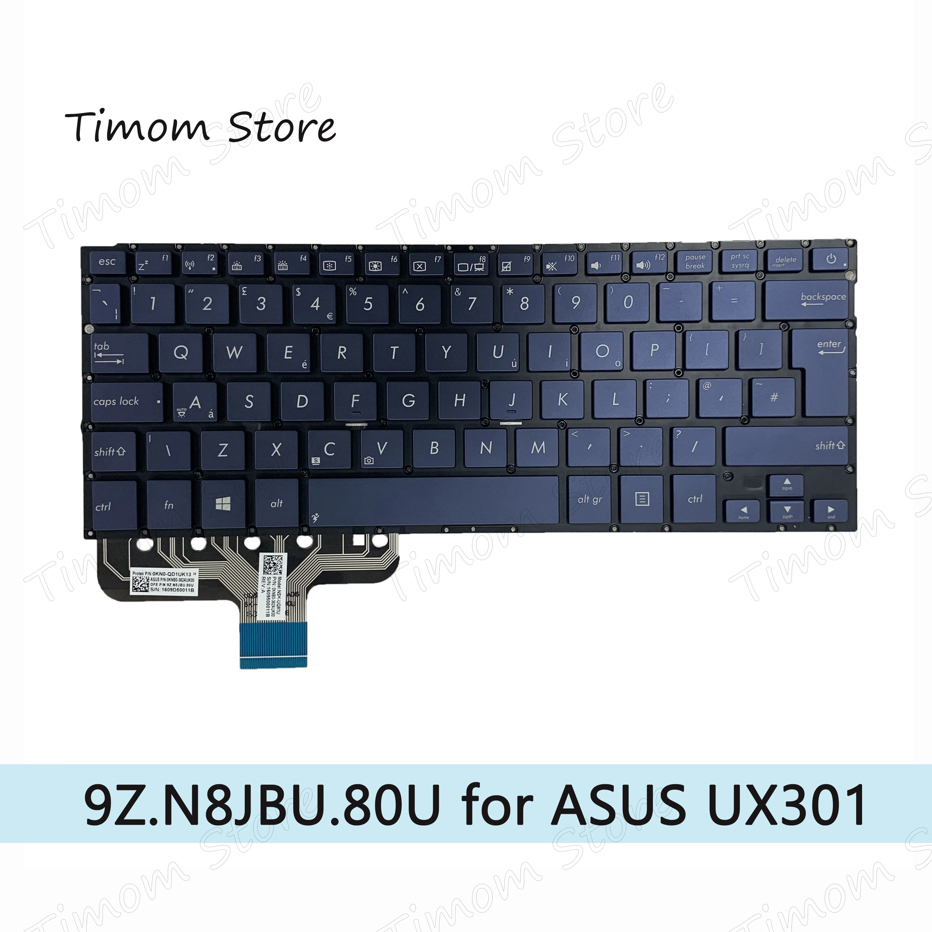 Для ASUS UX301 UX301LA UX301L UX301LN UX301A Ноутбук оригинальный 100% Wwork P/N:0KNB0-362AUK00 9Z.N8JBU.80U синяя
