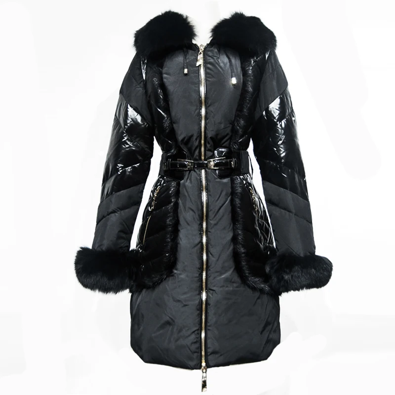 Royalcat Brand 2021 winter new Jacket Women White duck Down Jackets thickened Fur Hood down Coat medium length Women's Parka | Женская