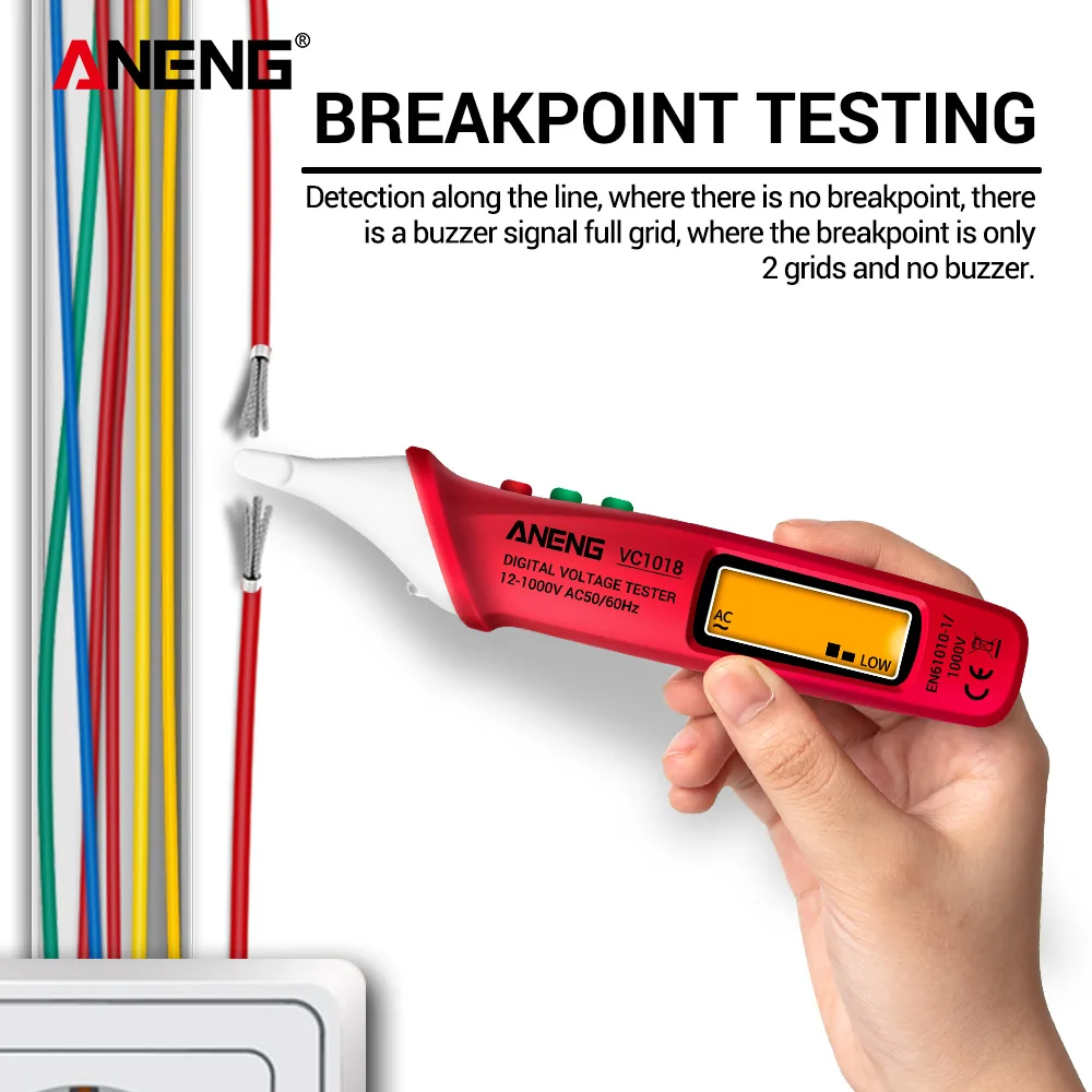 

ANENG VC1018 Electric Sensor Tester Pen Digital Intelligent AC Voltage Meter 1000V Voltmeter Buzzer Detector For Electric Tool