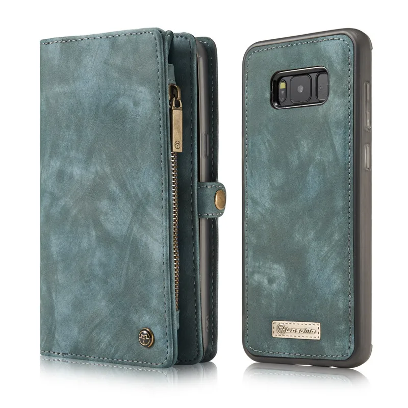 Кожаный чехол для samsung S8 S9 S10 плюс S10E S7 A20 A30 A40 A50 A70 A80 чехол-портмоне для iPhone XS Max XR X, 8, 7, 6, 6 S, Plus, чехол s - Цвет: Зеленый