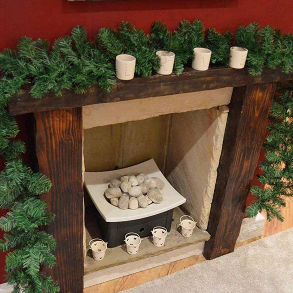 2019 Рождественская гирлянда 1 8 м искусственный зеленый венок сосновая елка из