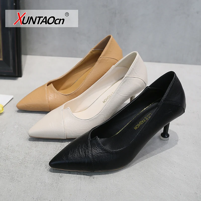 

Women High Heels Summer Pointed Sexy Party Female Pumps Fashion Brand Metal Belt Buckle Ladies Shoes Plus Size 2021 New Style
