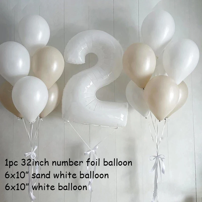 

Зеленые латексные шары с белыми цифрами 32 дюйма