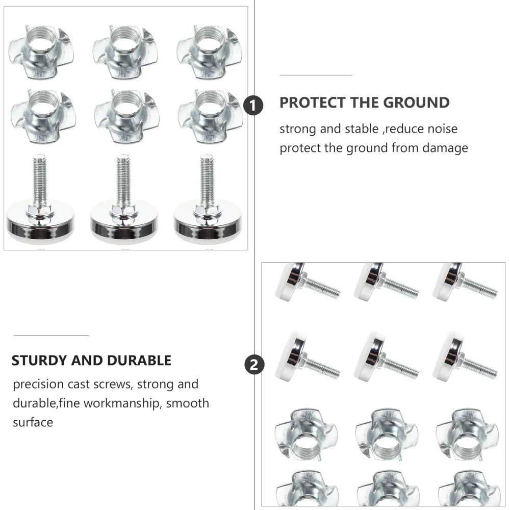 

16 Pcs Leveling Feet Swivel Adjustable Furniture Levelers with Floor Protector