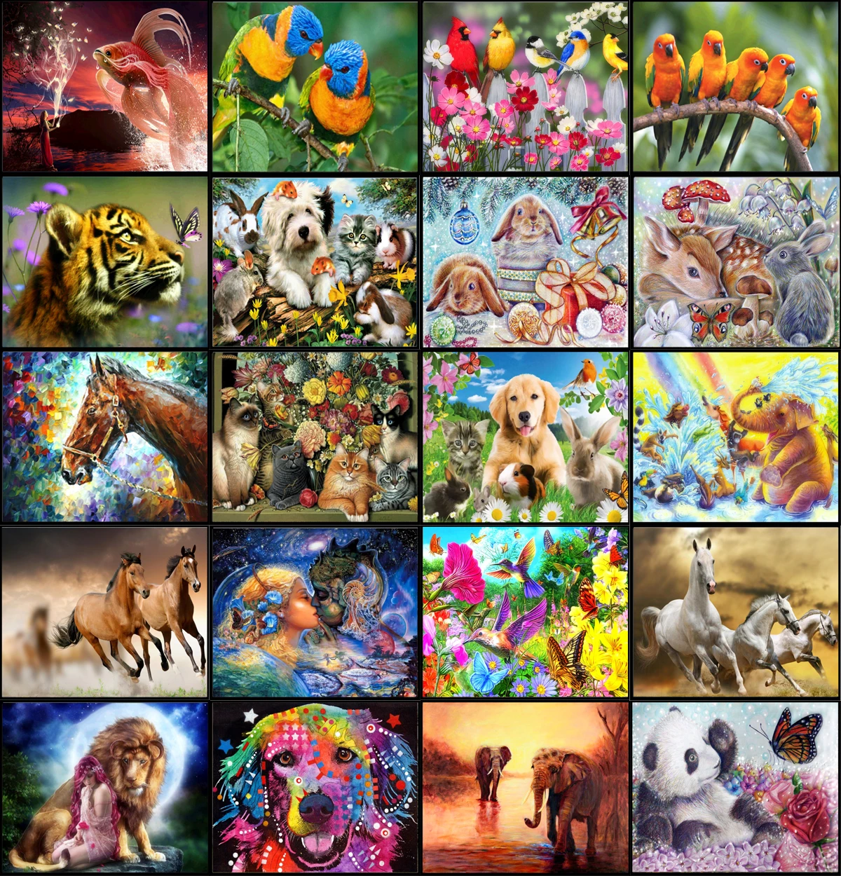 

5d Diy Diamond Painting Full Circle Resin Animal Diamond Embroidered Mosaic Picture Rhinestone Crafts