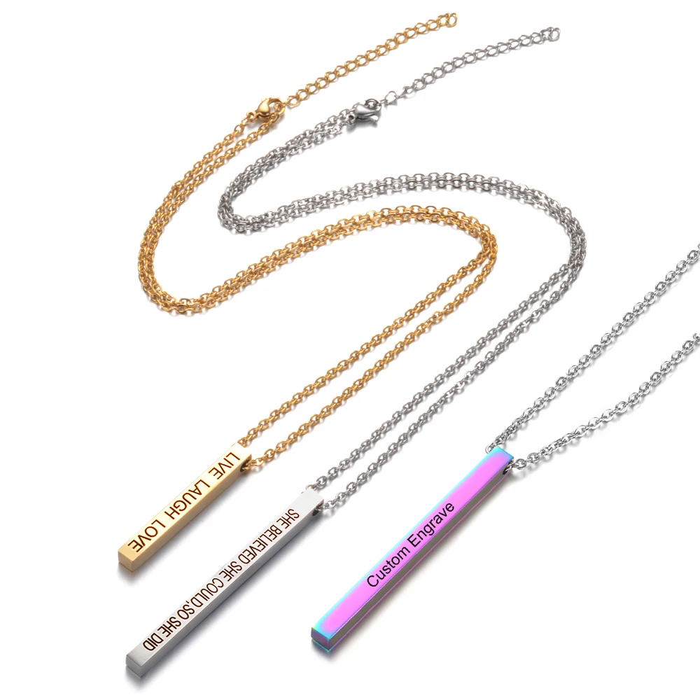 Ожерелье с французским рокером на заказ гравировкой имени Джонни Хелли подвеска