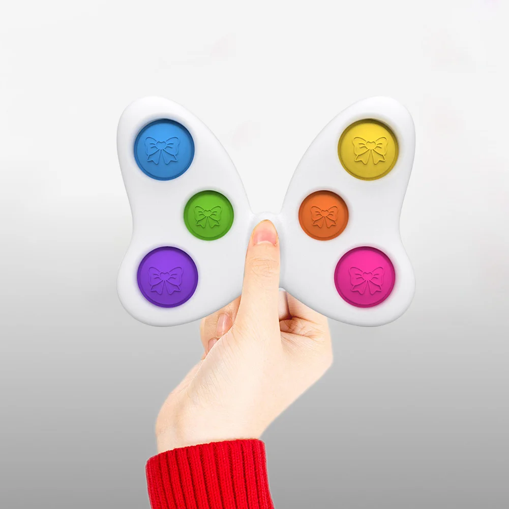 

Игрушки-бабочки с затемнением, Детские пузырьки с сенсорными пузырьками, брелоки для снятия стресса из силикона с аутизмом, игрушка для дек...