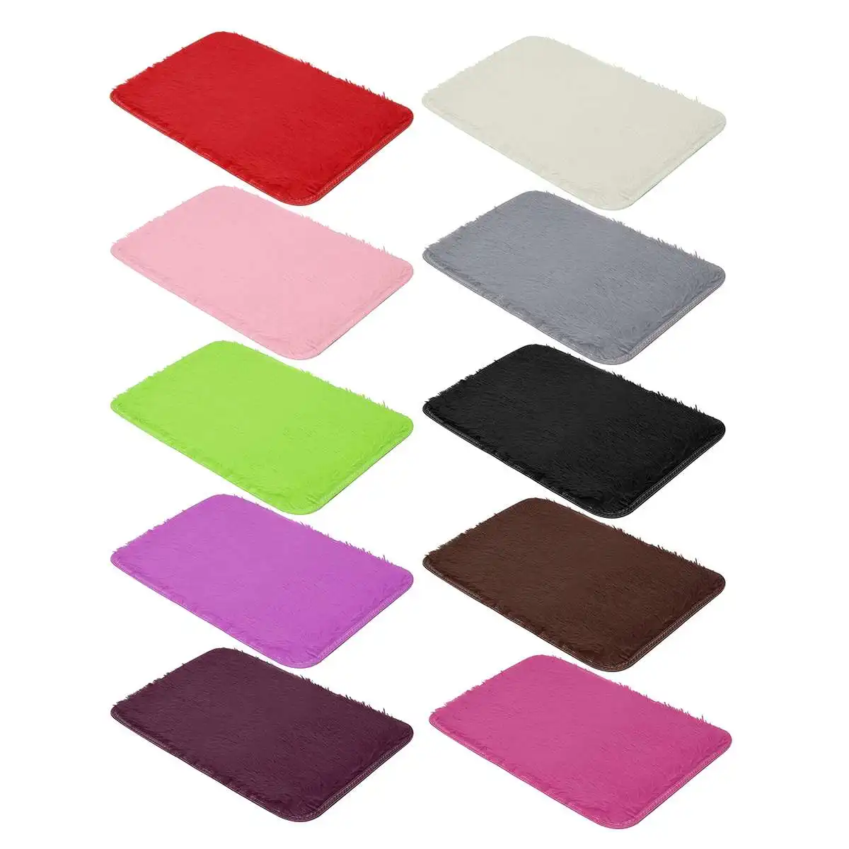 

40x60CM Soft Fluffy Rugs Anti-Skid Shaggy Area Rug Dining Room Home Bedroom Silk Carpet Floor Mat for Bathroom Kitchen