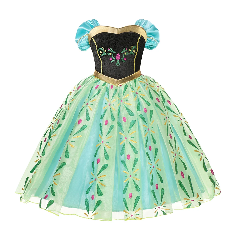 Girls Fancy Outfits Disney Frozen Elsa Anna Cinderella Aurora Princess Dresses Kids Halloween Cosplay Vampire Mulan Costumes