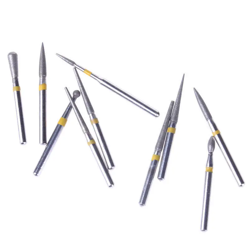 10 шт./комплект зубные Алмазные Боры для зубов Фарфоровая керамика композитная