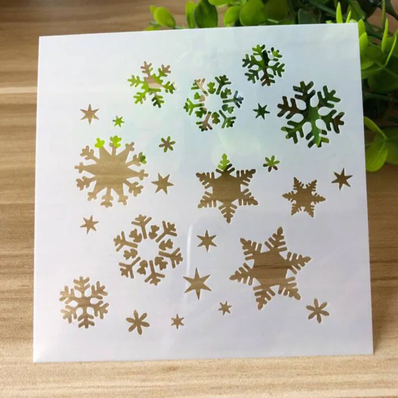 4 шт. трафареты для раскрашивания тиснения сердца снежинки шаблон рисования