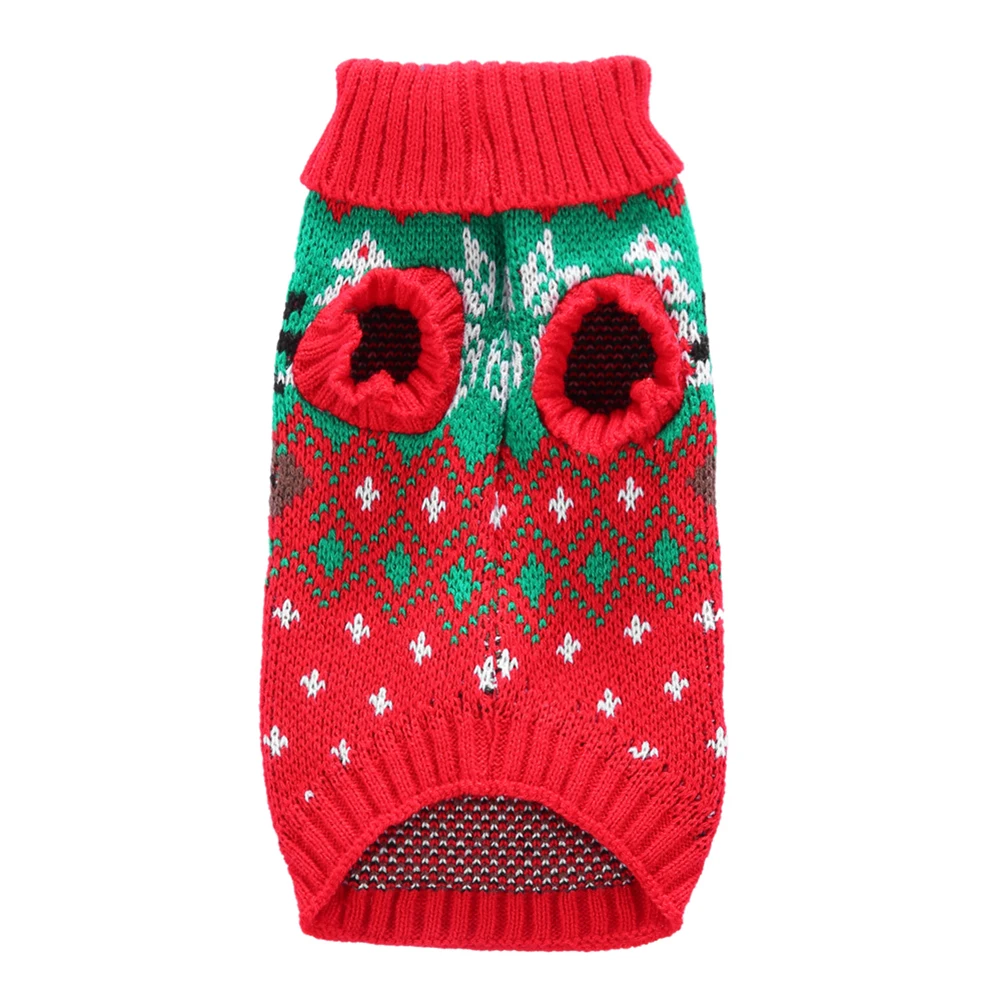 Свитера для маленьких собак одежда щенков зимний костюм с принтом лося теплый