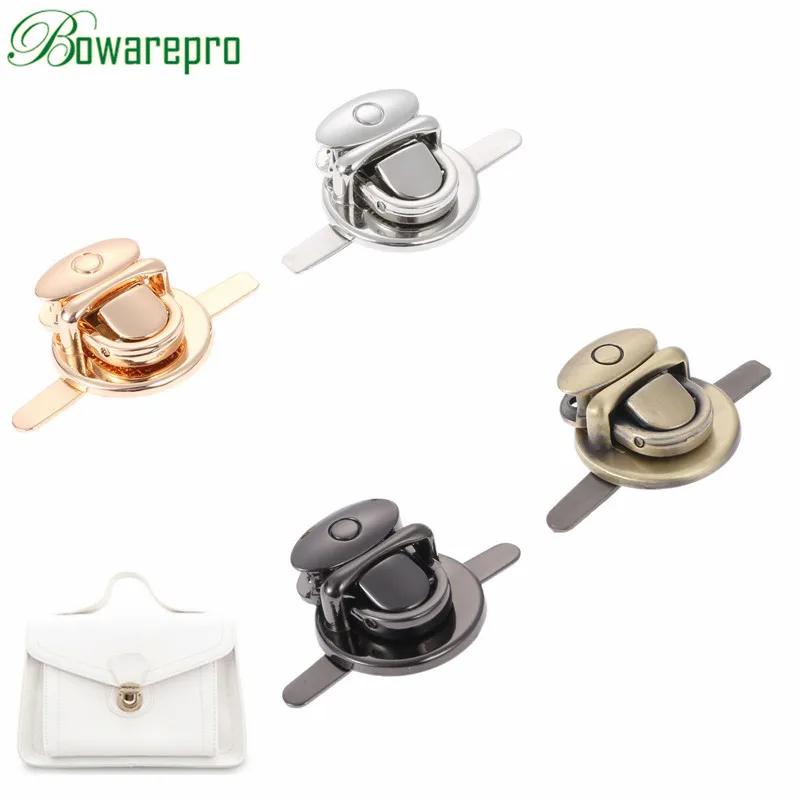 

bowarepro Round Shape Clasp Turn Lock Twist Lock for DIY Handbag Bag Purse Hardware Leathercraft Accessories 4 colors 25*17mm