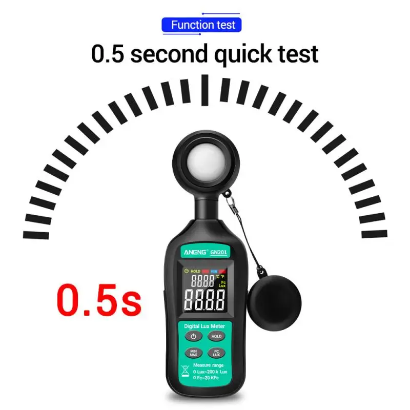 

ANENG GN201 Luxmeter Digital Light Meter 200K Lux Meter Photometer UV Meter UV Radiometer Handheld Illuminometer Photometer