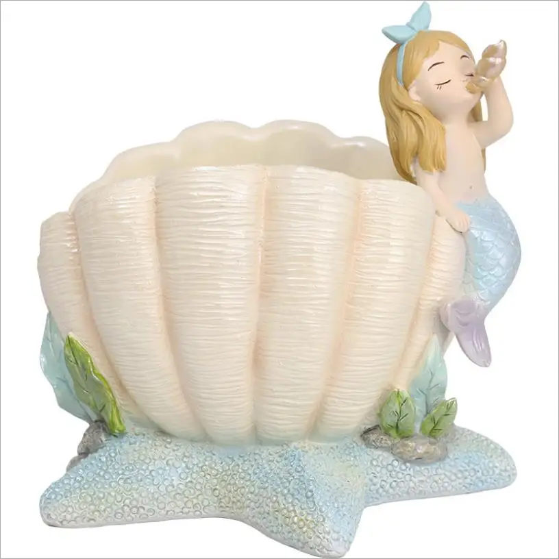 

The new hot-selling daughter of the sea storage box desktop multi-functional creative candy box resin crafts ornaments