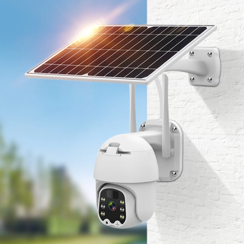 

1080P 4G Solar Powered Wireless Security WIFI Camera Outdoor PTZ Human Detection Rechargeable Battery Waterproof Cam