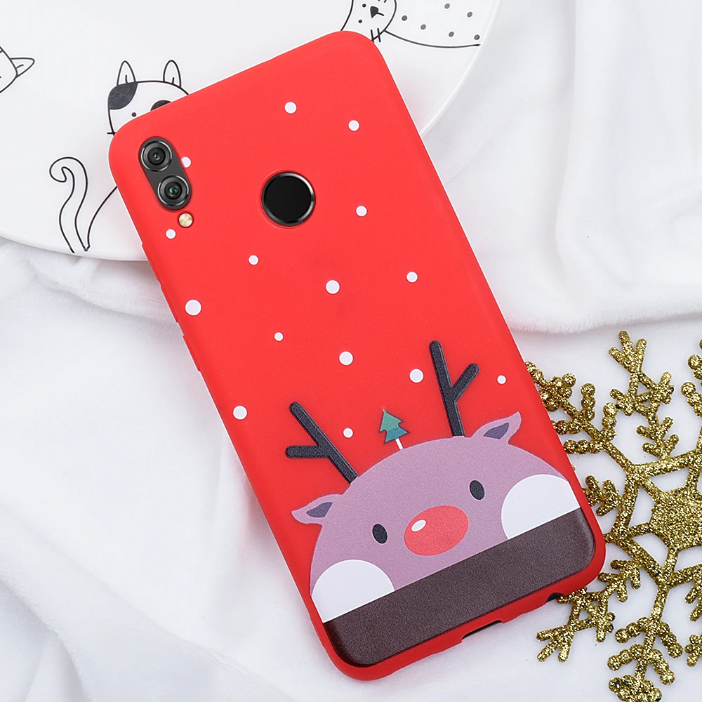 Зимние Счастливого Рождества чехол для Huawei Honor 8X10 20 Lite 9X P20Lite P30Lite чехол 3D милый мягкий ТПУ с рисунком Coque черный чехол