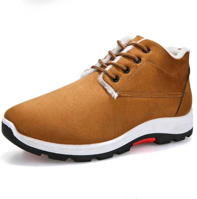 Waterproof Winter Men Boots with Fur Warm Snow Women Work Casual Shoes Sneakers High Top Rubber Ankle plus size | Обувь