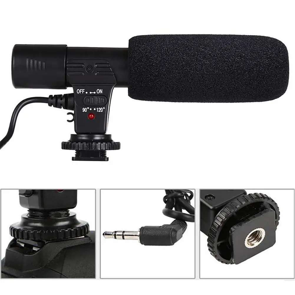 Портативный аудио MIC 01 Профессиональный Камера DV 3 5 мм Внешние интервью стерео