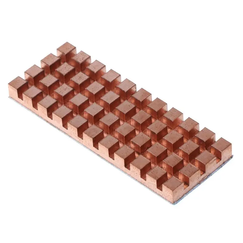 Теплоотвод из чистой меди 48x18 мм и термопроводящий тонкий клейкий паз 2/3/4 для