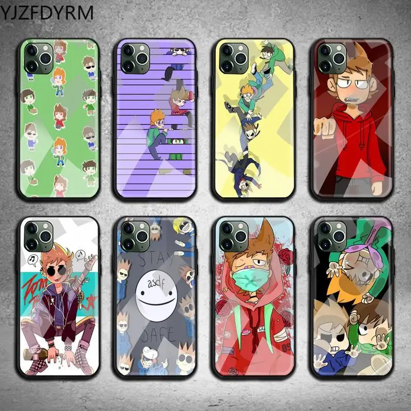 

YJZFDYRM Eddsworld Phone Case Tempered Glass For iPhone 11 Pro XR XS MAX 8 X 7 6S 6 Plus SE 2020 case