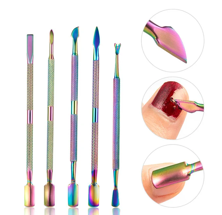 

Professional Stainless Steel Cuticle Pusher Peeler Scraper Remover Durable Pedicure Manicure Tools for Fingernails Toenails