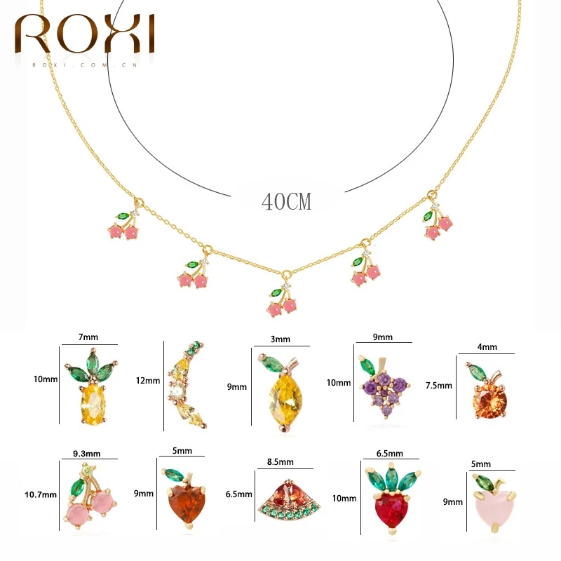 

ROXI Copper Lovely Fruit Earrings For Women Pendientes Cartilage Piercing Stud Earrings Fruit Series Jewelry Summer Holiday Gift
