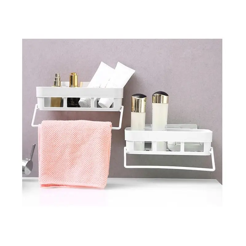 Полка для ванной без перфорации пластиковая настенная подвесная полка