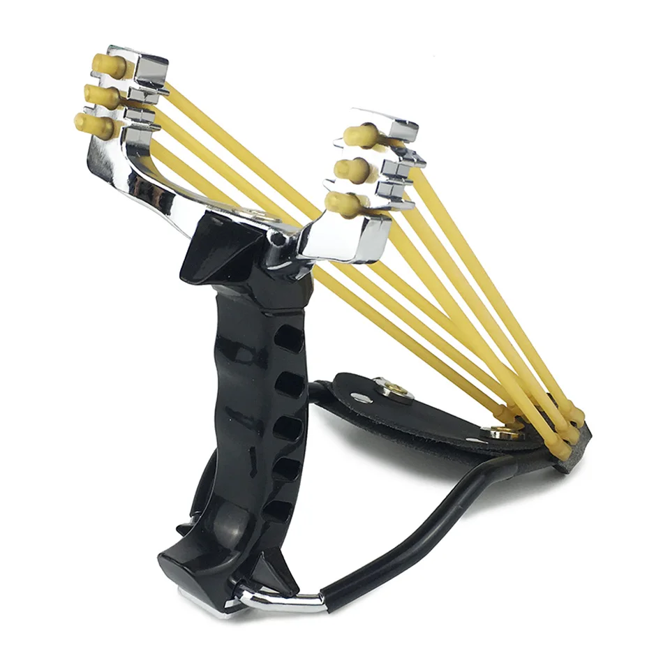 

2020New Alloy Hungting Slingshot Catapult With Wrist Bracket Strong Rubber Band Pocket Shot For Outdoor Hunting Shooting Fishing
