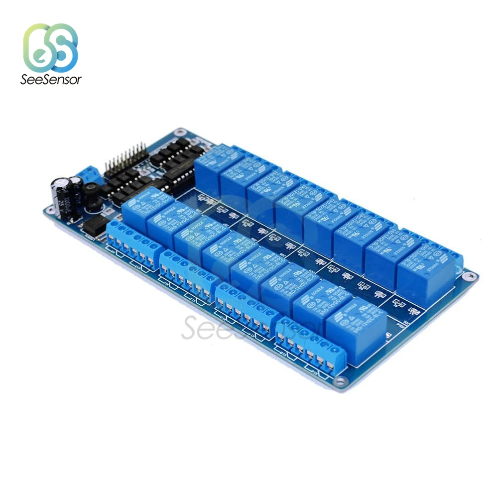 Плата интерфейса 16-канального релейного модуля постоянного тока 5 в 12 В со