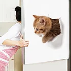 Мультяшные животные 3d наклейка на унитаз s на сиденье унитаза милые кошки ПВХ Наклейка на стену ванная комната Холодильник Дверь Декор Наклейка s наклейки