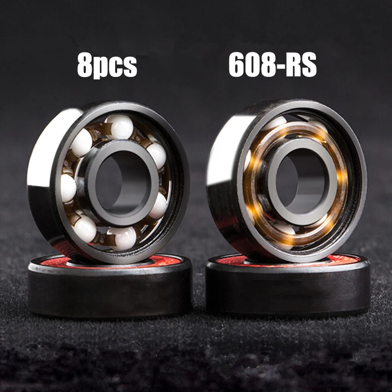 8 Pcs 608RS Ceramic Speed Wheels Bearing For Finger Spinner Skateboard Skate Roller | Обустройство дома
