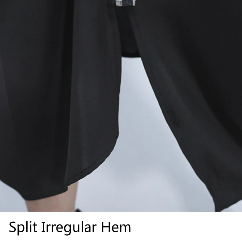 Женское длинное платье в стиле Харадзюку черное повседневное свободное с