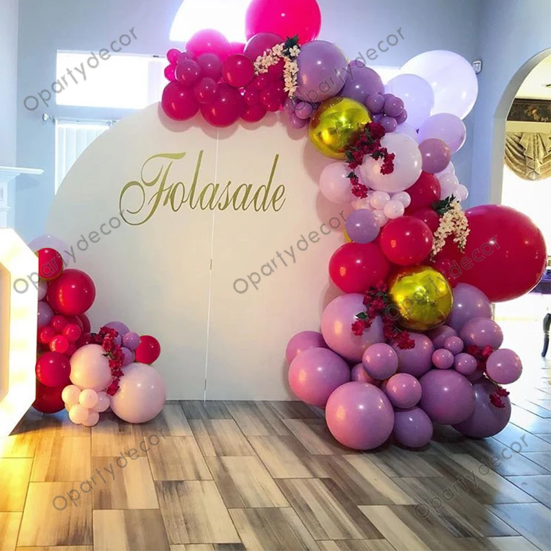 Гранатовый красный воздушные шары-гирлянды комплект 4D золото Фольга шар набор