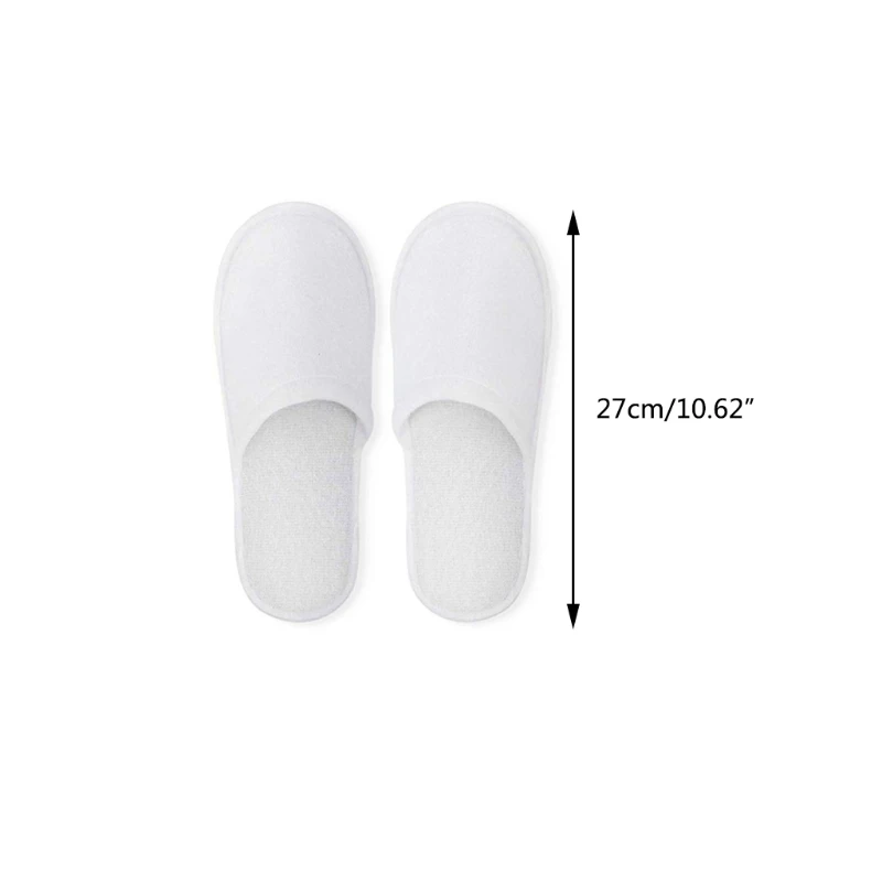 Disposable Slippers,12 Pairs Closed Toe Disposable Slippers Fit Size for Men and Women for Hotel, Spa Guest Used, (White) images - 6