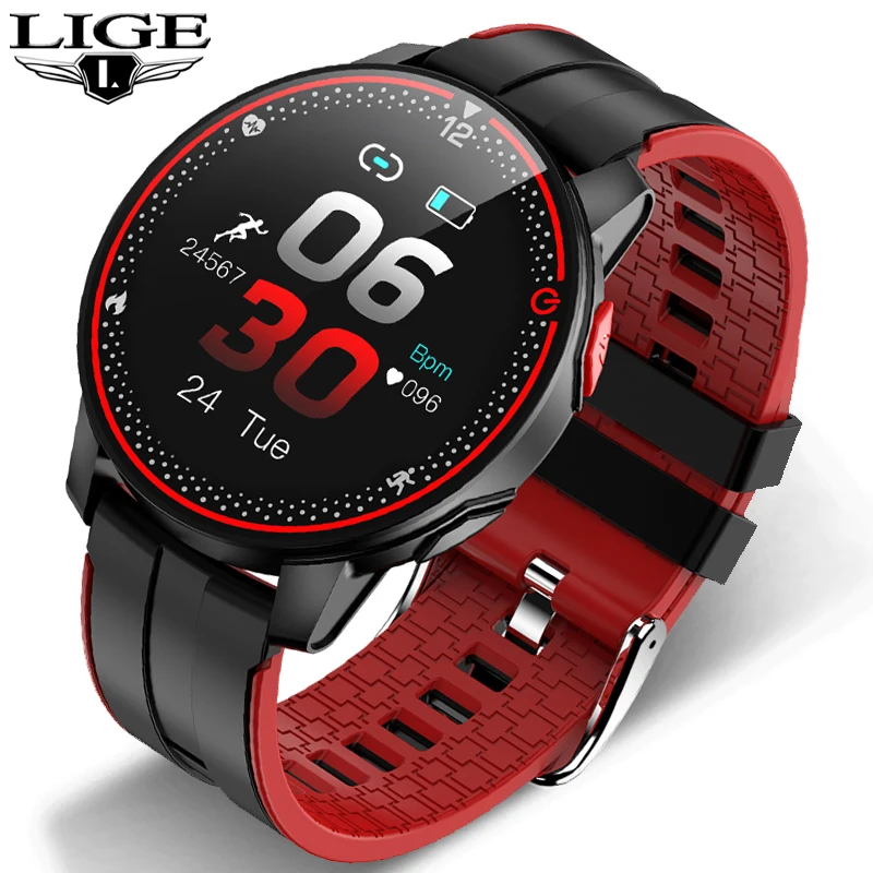 Cheap LIGE IP68 Waterproof Smart Watch Men Women Heart Rate Blood Pressure Alarm Clock Reminder Full Touch Screen Fitness Smartwatch