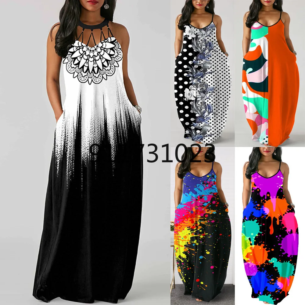 2021 летнее сексуальное платье в африканском стиле с принтом без рукавов и