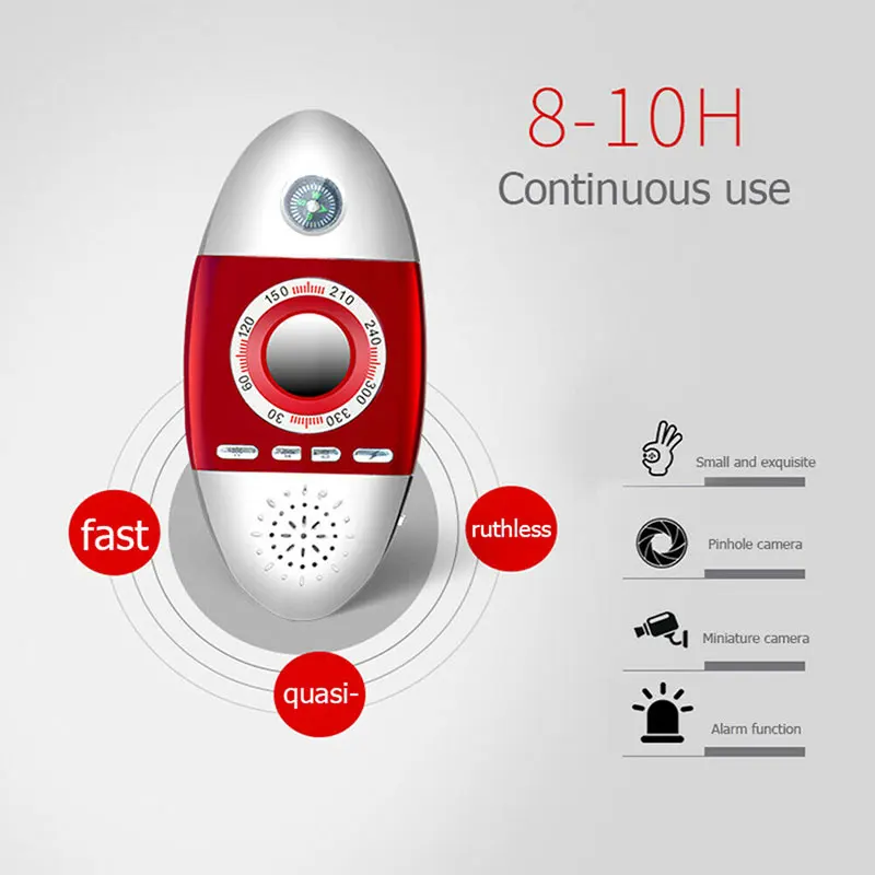 portable k200 infrared anti spy detector mini hidden camera lens finder with compass anti theft vibration alarm travel security free global shipping