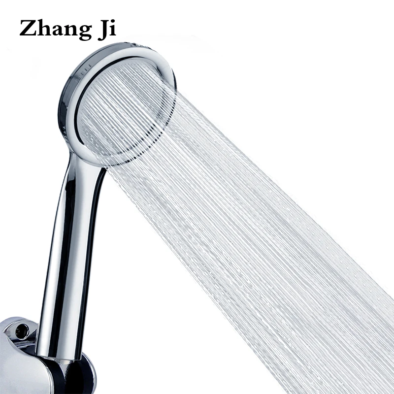 ZhangJi ультратонкая насадка для душа с повышением давления 30%, водосберегающая душевая головка для ванной комнаты, ручная, прочная, под давлением, Хромированная душевая головка